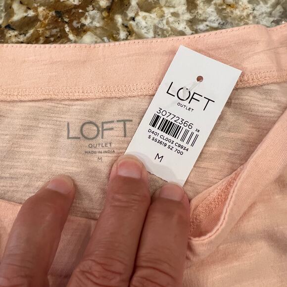 NWT LOFT Pink W/Amour LOVE Graphic Boatneck Long Sleeved Top - Picture 6 of 8